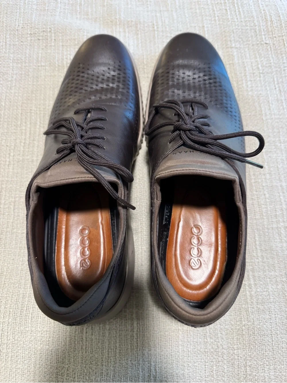 Cole Haan Grand.OS Men’s Brown Leather Perforated Oxford Shoes